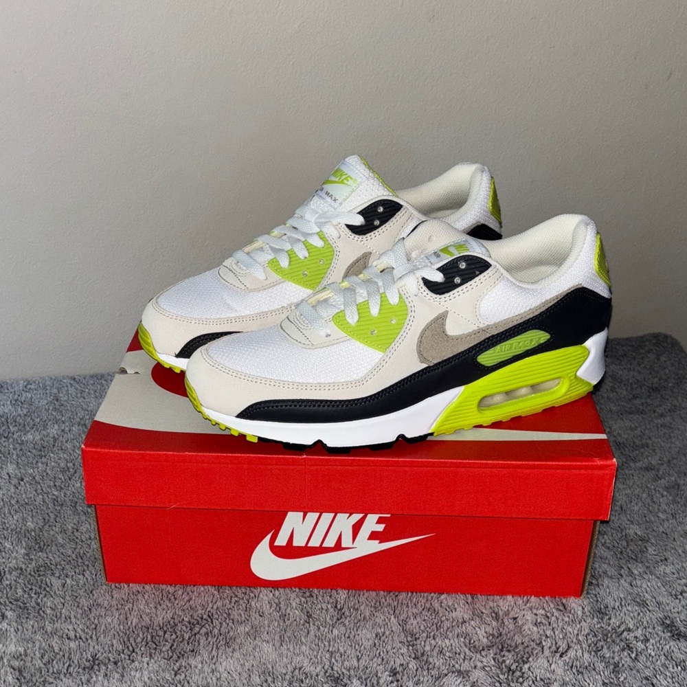 Nike Sneakers - White, Black, and Neon Green